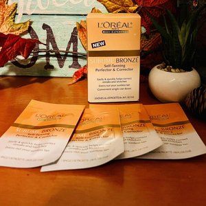 🔥 Loreal Sublime Bronze Self-Tanning Perfector & Corrector 4 Packets NEW